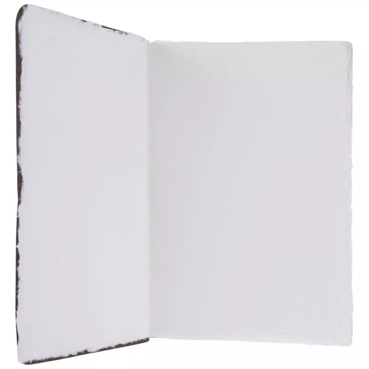 Hand Made Embossed Leather Sketchbook - 6 1/2" x 9 1/2" - Indian Buffalo Leather.