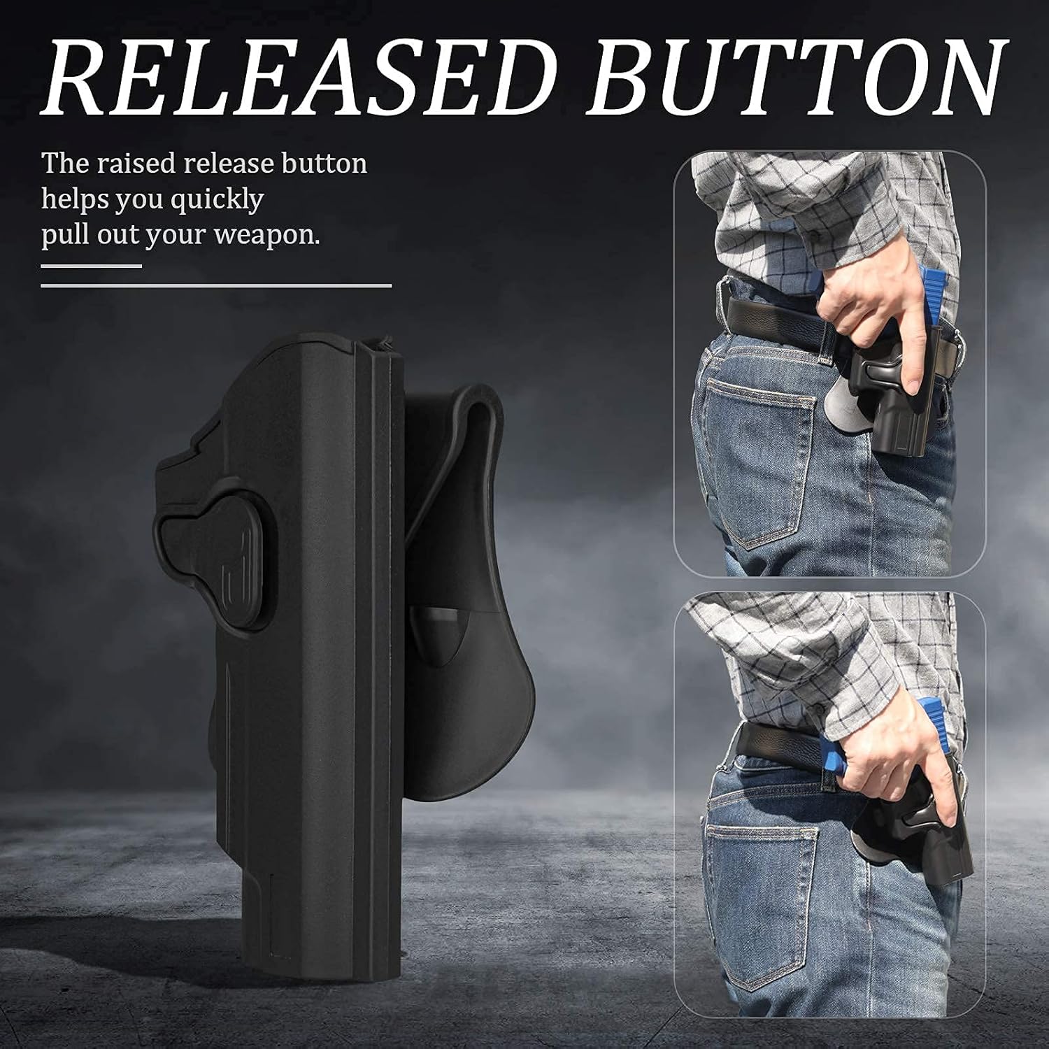 1911 Full Size Holster 5 inch, OWB Holsters for Colt 1911 / Elite Force 1911 / Kimber 1911 / Rock Island Armory 1911 / Springfield 1911 - Index Finger Released | Adjustable Cant | Autolock -Right Hand