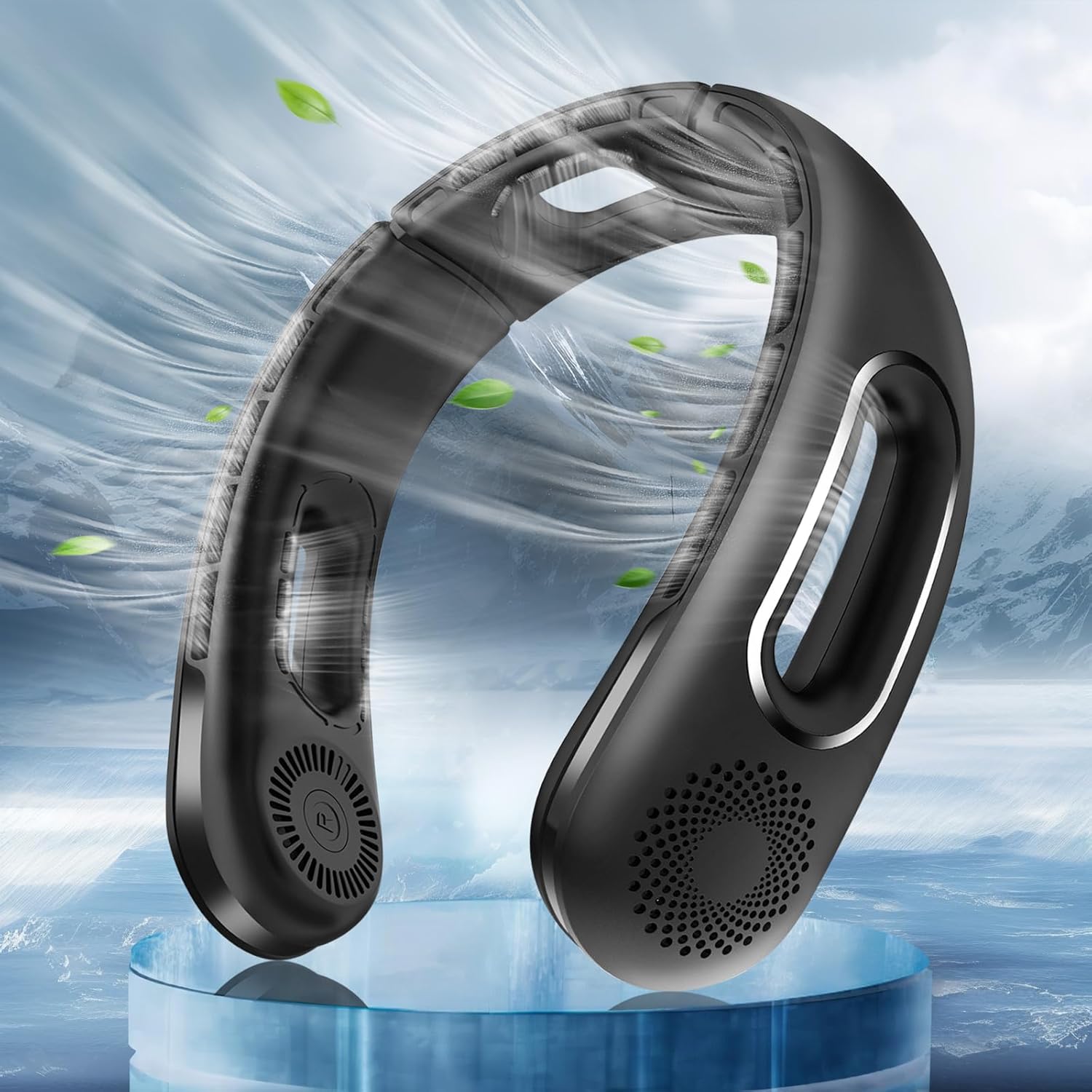 Bladeless Neck Fan – Hands-Free 360° Cooling