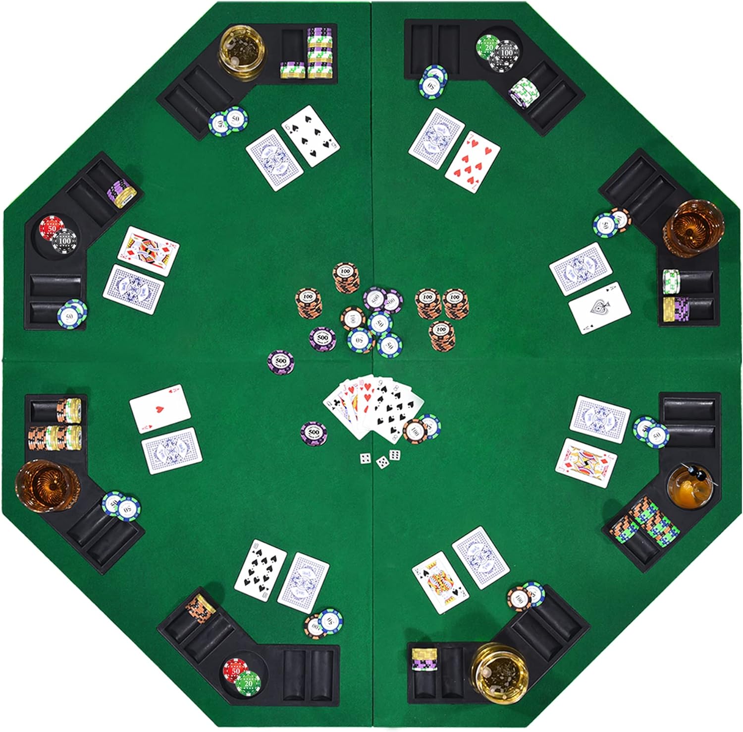 Folding Poker Table Top – 48-Inch Solid Wood Topper