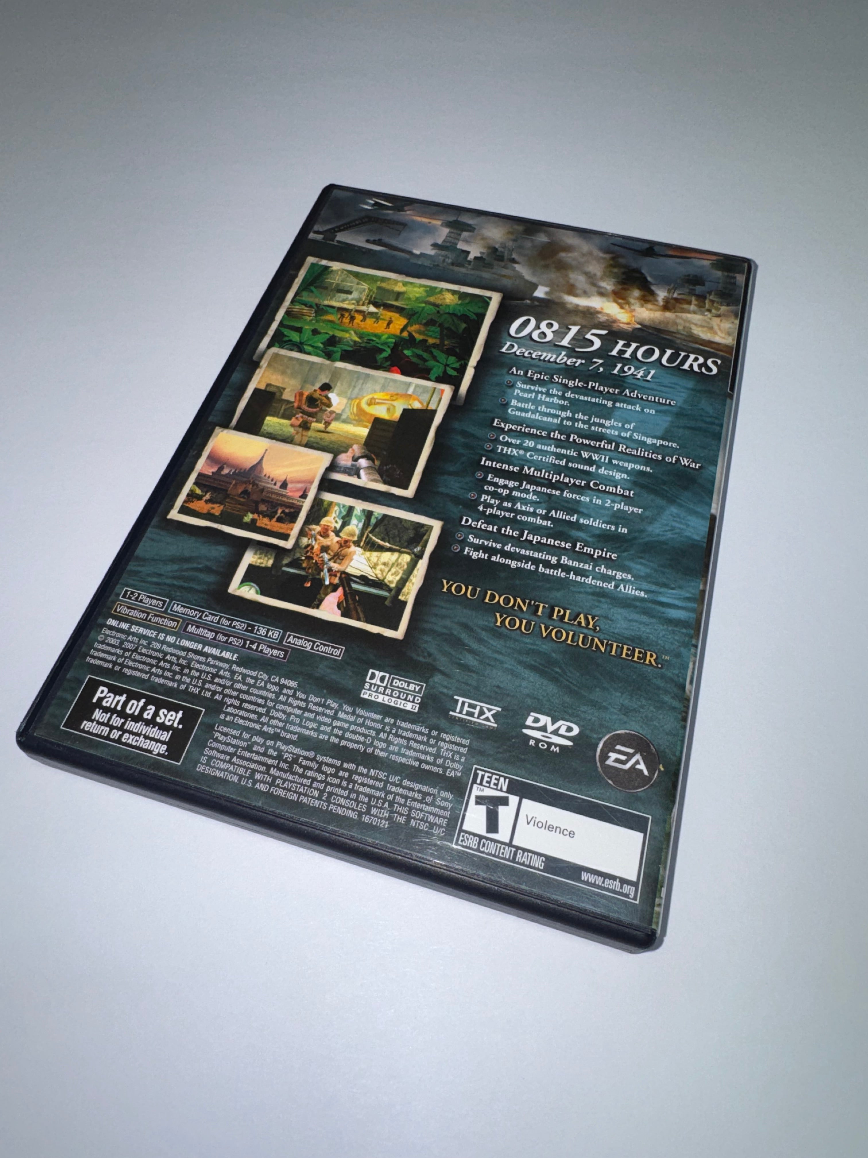 Medal of Honor: Rising Sun - (PS2, 2003) - Box and near mint Disc - NO Manual