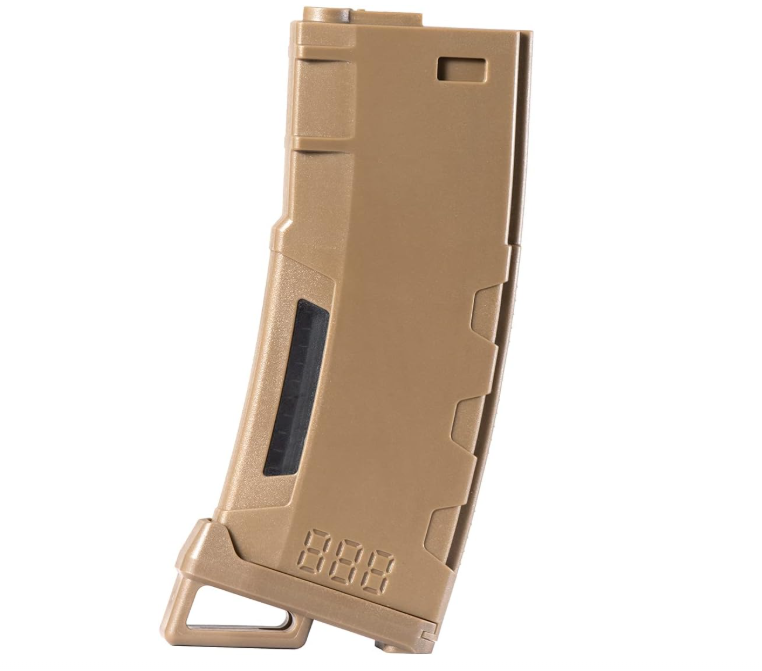 Lancer Tactical Airsoft M4 M16 Series Polymer 130 Round Transparent Window High Speed Mid-Cap Airsoft Magazine- Pack of 5