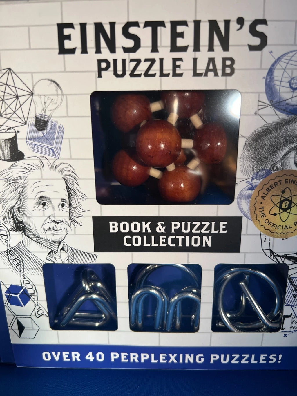 Einstein's Puzzle Lab Book & Puzzle Collection w/Over 40 Perplexing Puzzles